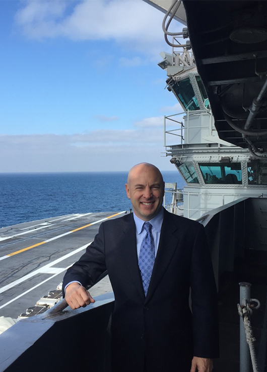 Stephen P. Karns represented a client at sea on the carrier USS John C. Stennis (2018)